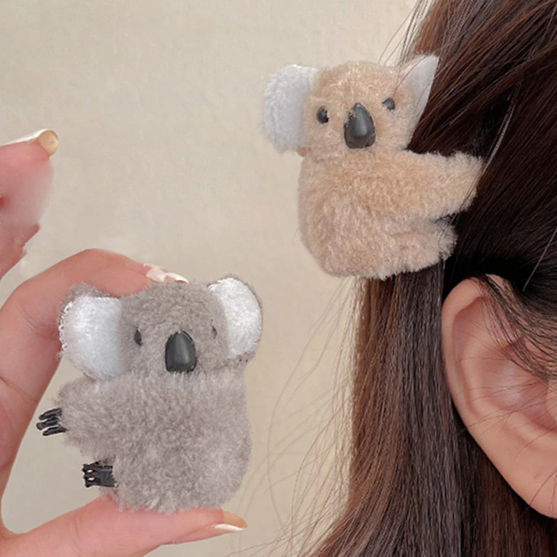 Plush Koala Bear Hair Decoration Hair Clips Hairpins Cute Animal Hair Claw Clip for Girls Headwear Koala Barrettes Accessories